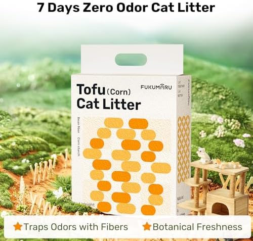 FUKUMARU Tofu Cat Litter, Soybean Fiber & Corn Starch Pellets, 32lb - Image 3