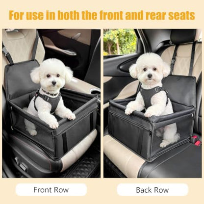 Pet Dog Booster Seat, Upgrading the Framed wall to Prevent Collapse，Breathable and Foldable Pet Car Basket，Removable andWashable pet car seat - Image 6