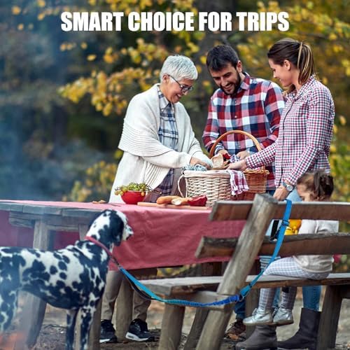 Heavy Duty Hands Free Dog Leash, 5-7 FT Reflective Adjustable Waist Dog Leash Belt with Padded Handles, Shock Absorbing Bungee and Car Seat Belt for Large Medium Dogs (Gradient Cobalt, XL) - Image 7