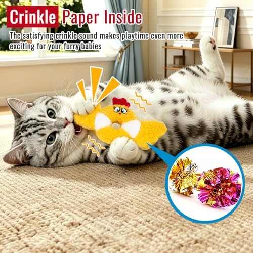 Retro Shaw Cat Toys Birds Catnip Chew Toys for Indoor Cats Kittens 3 Pack - Image 3