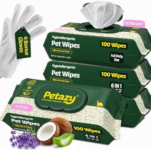 Petazy Pet Wipes for Dogs & Cats - Paws, Ears & Butt Cleaning, 400 Count by Petazy