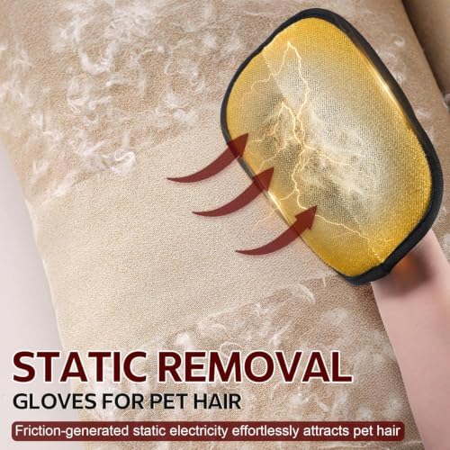 2 Pack Pet Hair Removal Gloves, 2026 New Upgrade Five-Finger Electrostatic Grooming Gloves, Reusable Deshedding Brush for Dogs & Cats, Removes Fur from Couch, Carpet, Clothing, Car Seats - Image 2