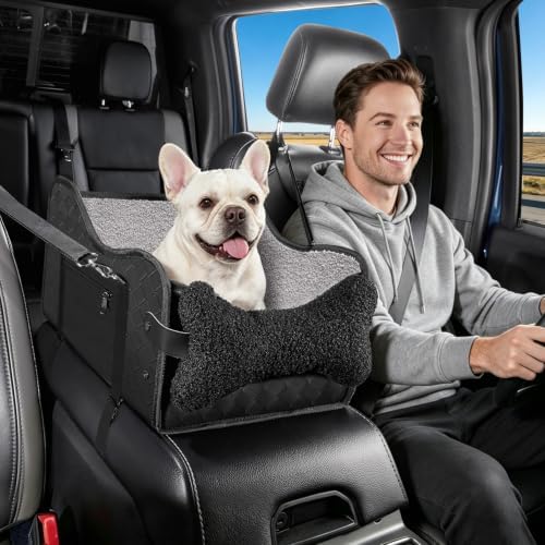 Center Console Dog Car Seat,Pet Puppy Middle Console Dog Car Seat for Small Dogs (Black, Large) by Unknown