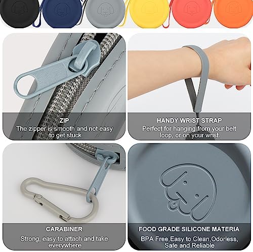 WALLFID Silicone Dog Treat Pouch Small Bag,with Pet Training Clicker,Walking Bag for Dog and Cat, Pocket Size, Easy to Clean, Odorless, Zipper Design,Moisture-Proof,Travel Walking Bag.(Black) - Image 4