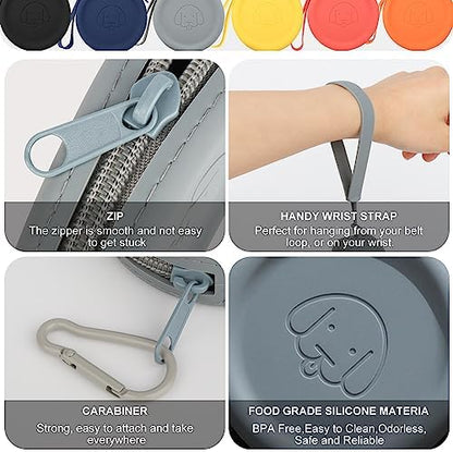 WALLFID Silicone Dog Treat Pouch Small Bag,with Pet Training Clicker,Walking Bag for Dog and Cat, Pocket Size, Easy to Clean, Odorless, Zipper Design,Moisture-Proof,Travel Walking Bag.(Black) - Image 4