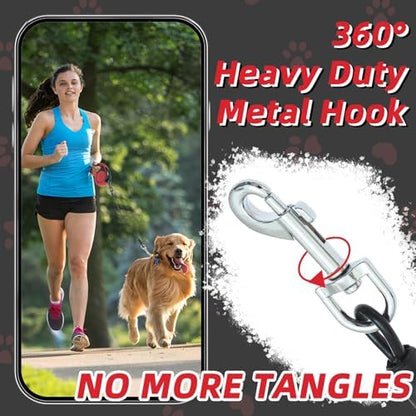 PUPTECK Retractable Dog Leash with Detachable Chew Proof Cable, Red, 16 ft - Image 5