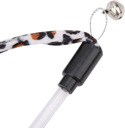 Leopard Cat Teaser, Print Tail Stick Chaser 1Pc Toy Teaser with Bell Cat Funny Toy, Pets Animals for Cats Dogs