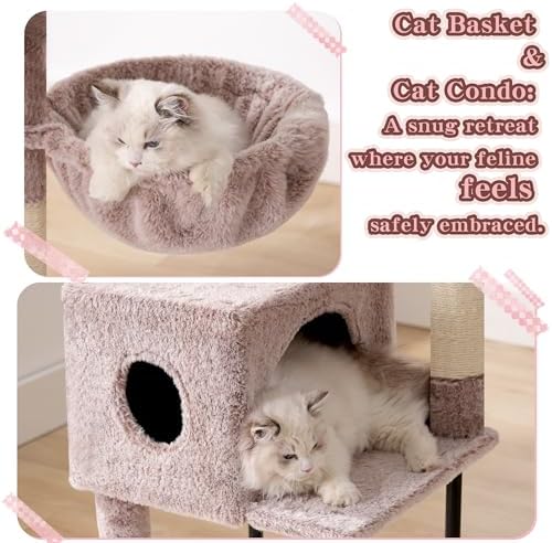 Heybly Cat Tree with Toy, 49.2 inch Cat Tower for Indoor Cats HCT200SMU - Image 5