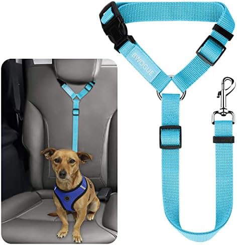 BWOGUE Dog Seat Belt for Car, Headrest Restraint Lead, Non-Elastic, Blue by BWOGUEPetHome