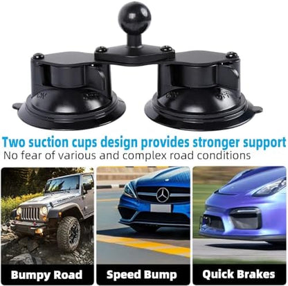 Dual Suction Cup Tablet Mount for Truck/Car, 13.4 Inch Aluminum Arm, 360° Adjustable 2-Stage Tablet Stand Holder, Compatible with iPad Pro/Air/Mini, Galaxy Tab and All 6.5-12.9" Tablets - Image 4
