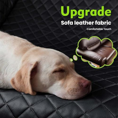 Dog Car Seat Cover for Back Seat, Waterproof Leather Fabric Back Seat Extender for dogs 52.4 * 24.4in, Foldable in The Car, Hard PVC Panels Bottom Support to 330 lbs, for Cars/Mid-Size SUV/Small Truck - Image 2