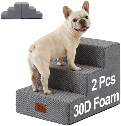 Dog Stairs for Small Dogs, 3-Step Pet Stairs for Couch, 2-Pack 13.6" by PTHMKJ