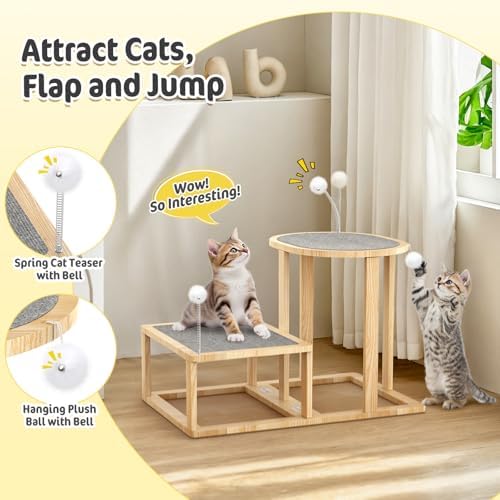 Pawaboo 16.9in Cat Tree Tower, 2-Level Cat Scratch Post with Scratching Mat - Image 6