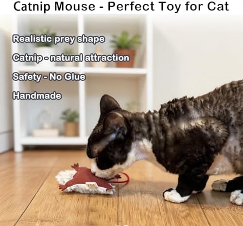 Catnip Mouse Toys for Cats, 3Pcs Interactive Plush Mice Cat Toys for Indoor - Image 3