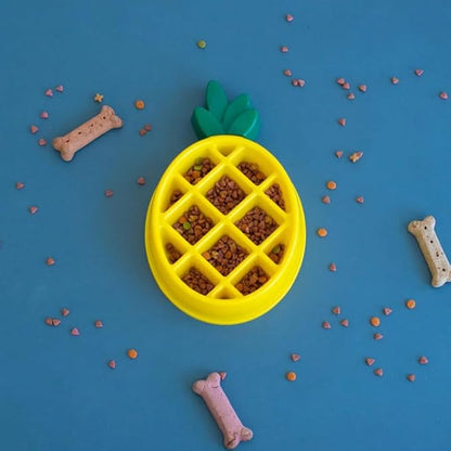 ZippyPaws - Up to 10x Slower Eating, Non Slip Base, Holds 4 Cups - Pineapple