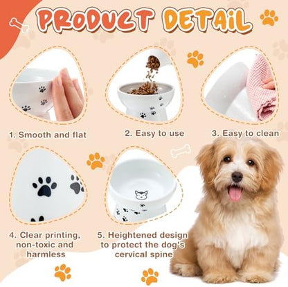 Teenyyou 2 Pack Elevated Dog Bowls for Small Dogs and Cats, 3.7" H x 4.8" W - Image 4