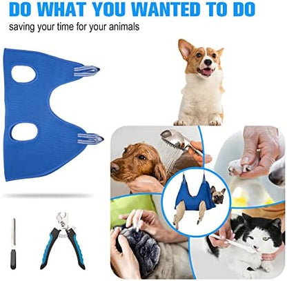 Kkiimatt Dog Grooming Hammock Harness for Extra Small Dog, XS Grooming Hammock for Pet, Dog Nail Hammock with Nail Clippers/Trimmer, Grooming Sling Holder Hanger for Nail Trimming/Clipping - Image 2