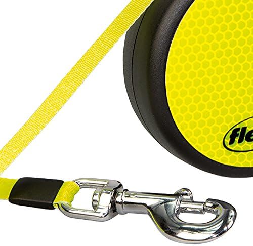FLEXI Neon Retractable Dog Leash (Cord), 16 ft, Small, Black/Yellow - Image 4