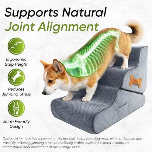 Dog Stairs for Bed & Couch – 2-in-1 Foldable Dog Stairs and Ramp - Image 3