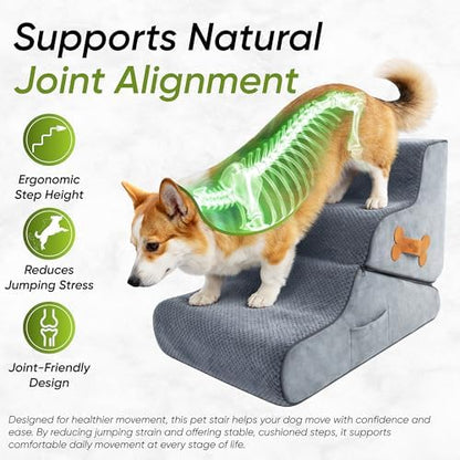 Dog Stairs for Bed & Couch – 2-in-1 Foldable Dog Stairs and Ramp - Image 3