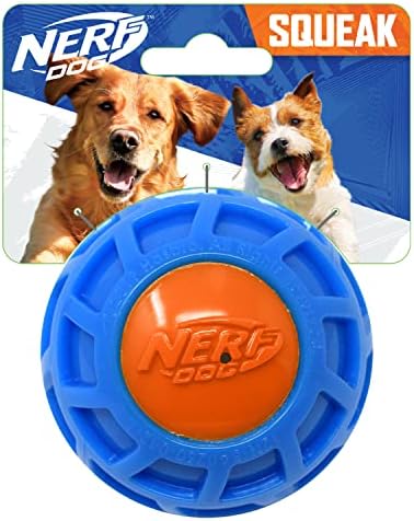 3in TPR EXO Squeak Ball - Blue/Orange by GramercyProductsInc