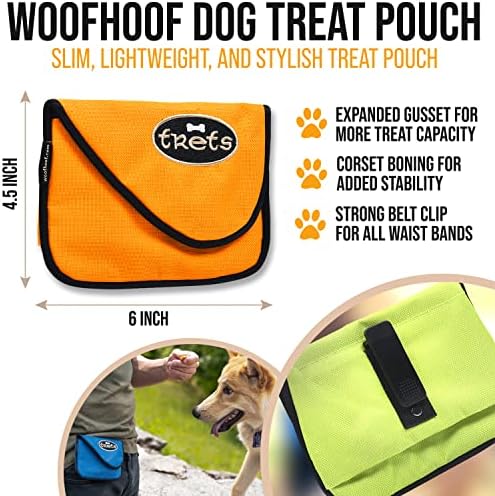 Woofhoof Dog Treat Pouch, Orange Training Treat Pouch - Clip On Dog Treat Holder, Innovative No Spill Design, Magnetic Flap, Expandable Gusset, Made of Durable Nylon, Machine Washable - Image 2