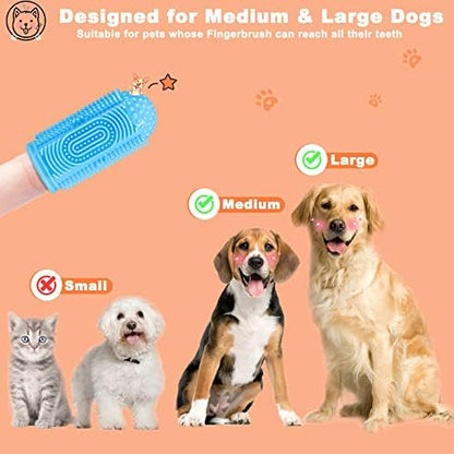 Dog Toothbrush Finger Toothbrush Dogs Tooth Brushing Kit 4Pack Dogs Finger Toothbrushes for Dog Teeth Cleaning& Dental Care Doges Tooth Brush Pet Toothbrush - Image 4