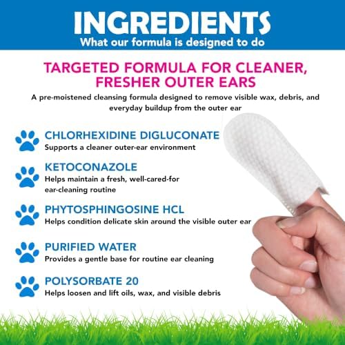 Squishface Ear Wipes – Finger Wipe Dog Ear Itch & Cleaner, 60 Count - Image 3