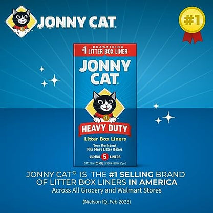 Jonny Cat Litter Box Liners: Heavy Duty - Tear & Leak Resistant - Drawstring Close - Jumbo,5 Count (Pack of 2) - Image 6