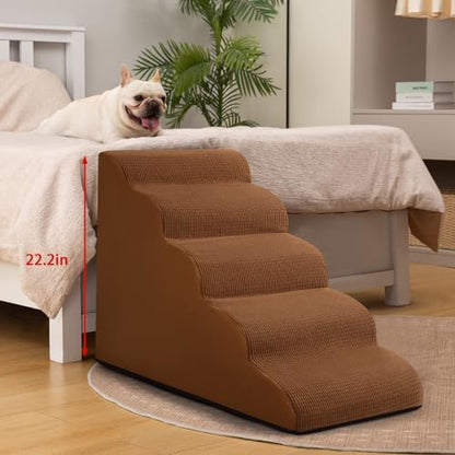 Aodisman Dog Stairs for High Bed,5-Step Pet Ramp for Small Dogs and Cats - Image 5