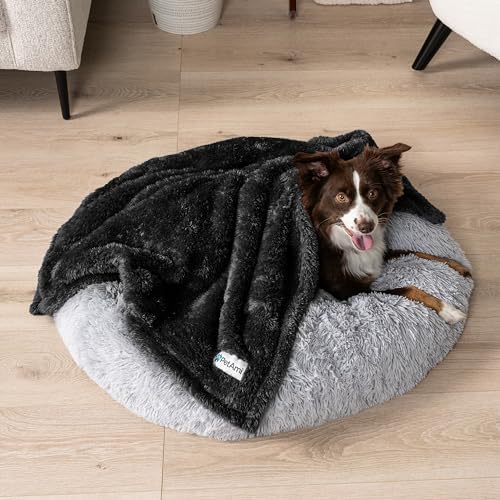 PetAmi Soft Plush Sherpa Dog Blanket for Pet Cat, Small 24x32, Black - Image 2