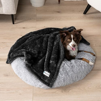 PetAmi Soft Plush Sherpa Dog Blanket for Pet Cat, Small 24x32, Black - Image 2