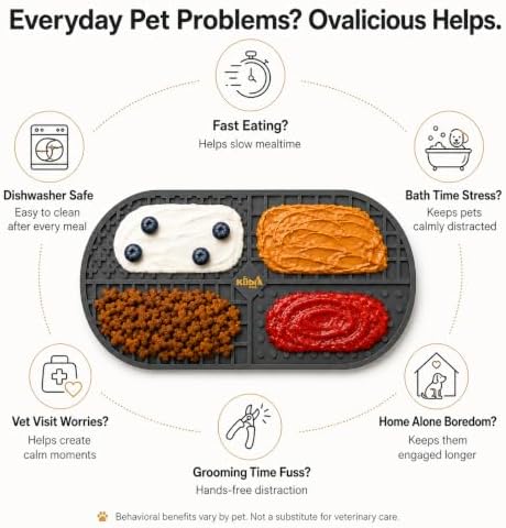 Ovalicious Slow Feeder Lick Mat for Cats & Dogs – Interactive & Dishwasher Safe | Kubi Pets - Image 3