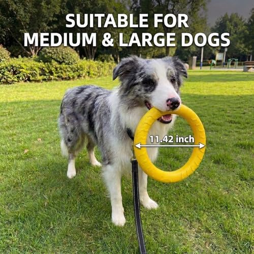 Dog Toys, Dog Chew Toys for Aggressive Chewers,Flying Discs for Medium/Large Breeds. Floating Dog Ring Toys for Throwing, Catching, Grabbing. (Large) - Image 6