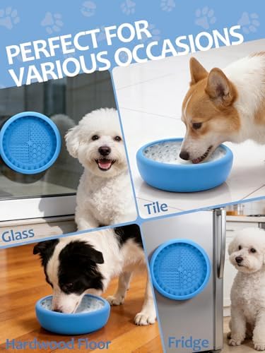 Dog Lick Bowl with Brush and Scraper, Anxiety Relief Lick Mat for Dogs, Non-Slip Freeze Licking Bowl Enrichment Puzzle Feeder for Distraction, BPA Free Silicone, Dishwasher Safe - Image 6