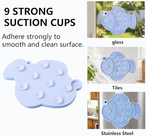 Cat Slow Feeder Fish Lick Mat with Suction Cup for Anxiety Relief - Image 7