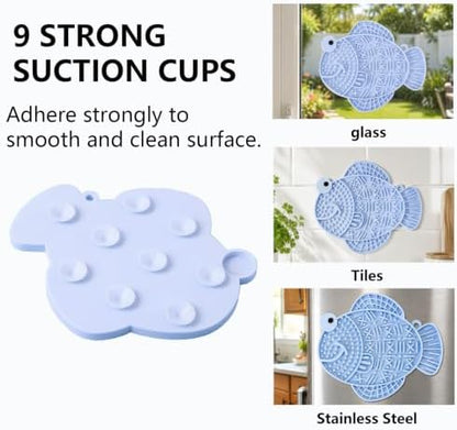Cat Slow Feeder Fish Lick Mat with Suction Cup for Anxiety Relief - Image 7