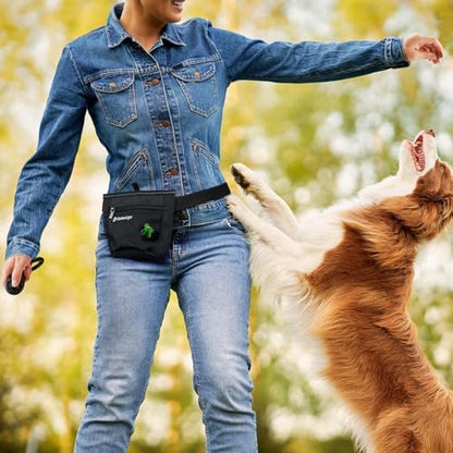 Gobeigo 2 Cup Dog Treat Pouch with Silicone Insert Bag& Clicker(Raven) - Image 5