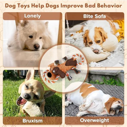 Dog Squeaky Toys for Puppies & Small Dogs - Bubble Plush Cuddle Buddy with Sliding Rope for Teething & Anxiety Relief, Interactive Tug Toy for Gentle Chewers (Chihuahua, Yorkie, Corgi, Poodle) - Image 4