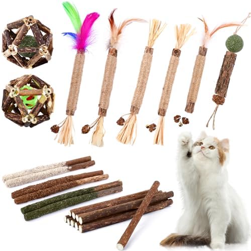 WOUSEDO 24 Pack Catnip Chew Toys with Silvervine Sticks for Cats by Unknown
