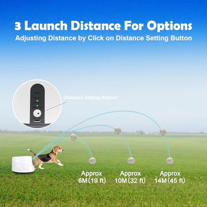 MEKAPLE Automatic Dog Ball Launcher, Upgraded Interactive Dogs Balls Thrower for Small Dogs, Distance Adjustable Mental Stimulating Dog Toys with 4 Durable Etpu Balls 2.2 Inch (Silver Grey) - Image 4