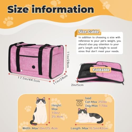 YUDODO 25lbs Cat Carrier Lightproof Soft Sided Pet Carrier for Large Cat - Image 4