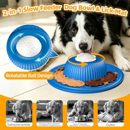 Multi-Purpose Silicone Slow Feeder & Lick Mat for Dogs & Cats (Blue) - Image 2