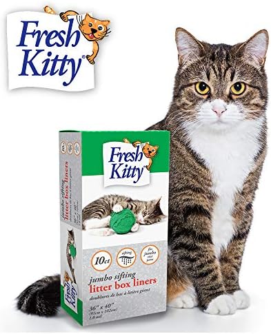10 Count Fresh Kitty Durable Litter Box Liners, Easy Clean Up Elastic Jumbo Sifting Litter Pan Box Liners, Bags for Pet Cats by RoyalPetIncorporated