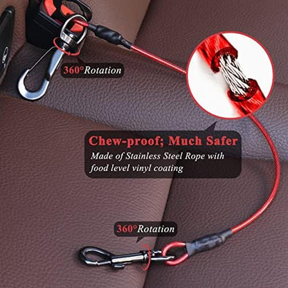 VIVAGLORY Dog Seatbelt Tuffbelt Dog Car Harness, XS, Red - Image 2