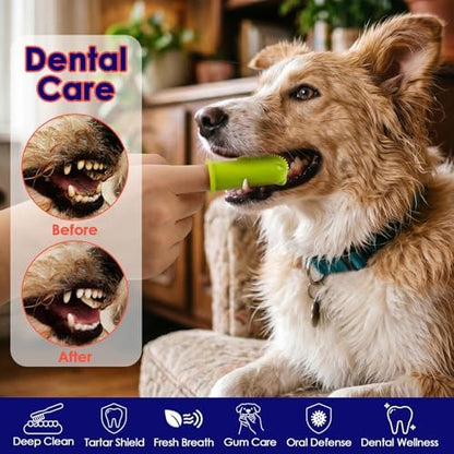 Dog Finger Toothbrush, 2 Pack, Small & Large Sizes for Better Finger Fit - Image 2