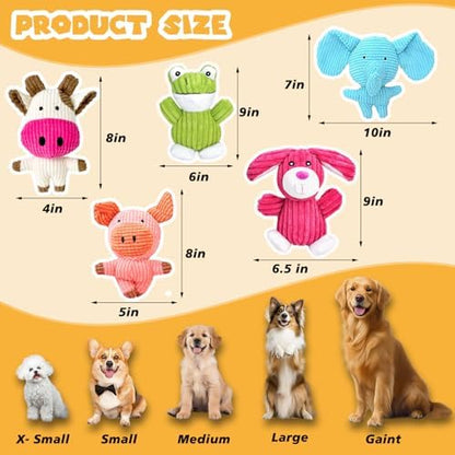 MRSOHRET Dog Toys Squeak, Tough Plush Puppy Chew Toy for Aggressive Chewers - Image 2