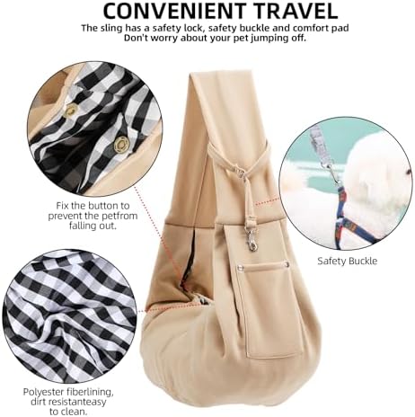 ARZQUT Dog and Cats Carrier Sling, Small Pet Carrier with Storage Pocket - Image 4