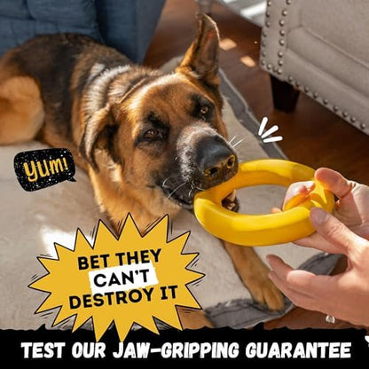 Indestructible Dog Chew Toy - Lifetime Replacement - Durable Toy for Aggressive Chewers - Safe Non-Toxic Natural Rubber - Chew, Tug & Fetch - Tough, Heavy Duty - Med/Large Breed, 6.5”x1.25” - Image 5