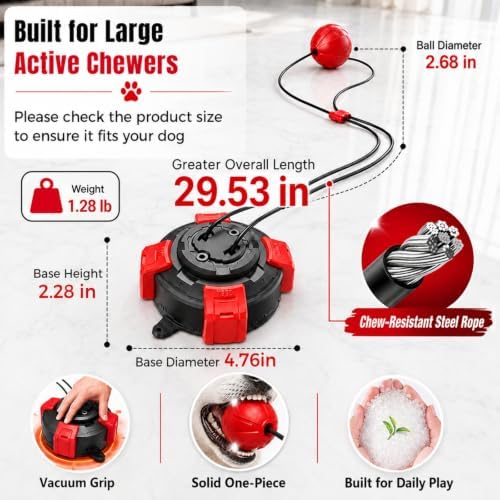 Interactive Suction Cup Toys for Large Dogs with Extended Rope, Dog Tug of War for Aggressive Chewers, Durable Stimulation Toys to Keep Them Entertained - Image 2